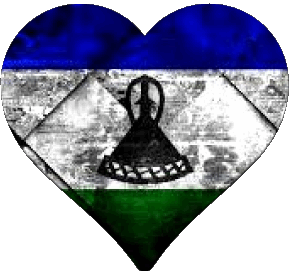 Cuore Lesotho Africa Bandiere 