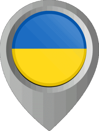 Epingle de Localisation Ukraine Europe Drapeaux 