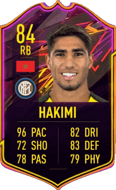 Achraf Hakimi Maroc F I F A - Joueurs Cartes Jeux Vidéo Multi Média 