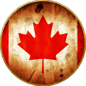 Round Canada America Flags 