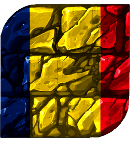 Square Chad Africa Flags 