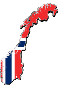Karte Norwegen Europa Fahnen 