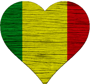 Corazón Mali África Banderas 