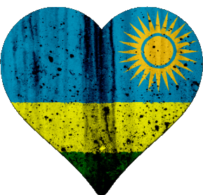 Coeur Rwanda Afrique Drapeaux 