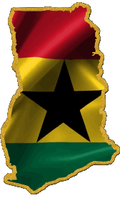 Map Ghana Africa Flags 