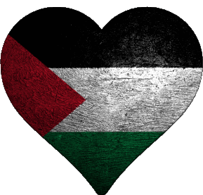 Heart Palestine Asia Flags 