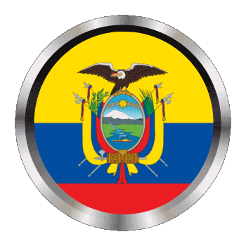 Round - Rings Ecuador America Flags 