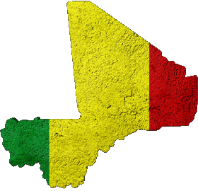 Carte Mali Afrique Drapeaux 