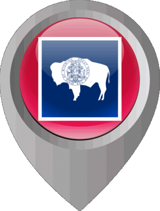 Marcador de ubicación Wyoming U.S.A - Estados América Banderas 