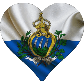 Corazón San Marino Europa Banderas 