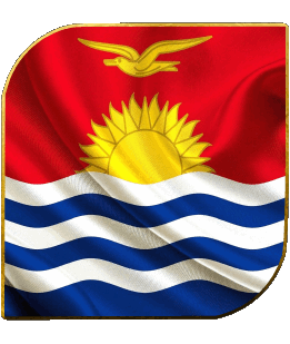 Quadrato Kiribati Oceania Bandiere 