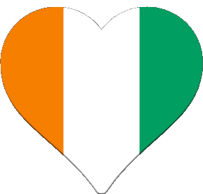 Cuore Costa d'Avorio Africa Bandiere 