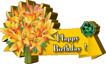 008 Transparent Background Floral Happy Birthday English Messages 