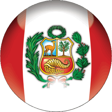 Round Peru America Flags 