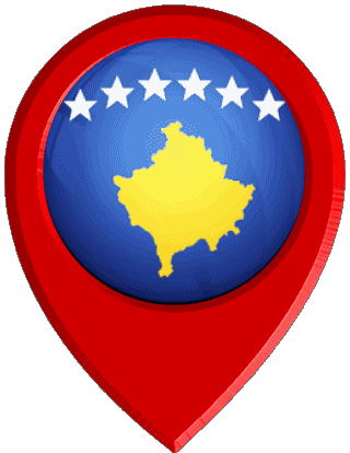 Standort-Pin Kosovo Europa Fahnen 