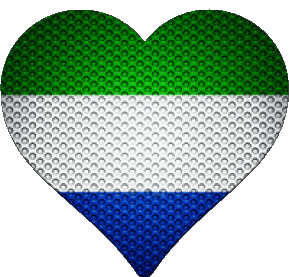 Coeur Sierra Léone Afrique Drapeaux 