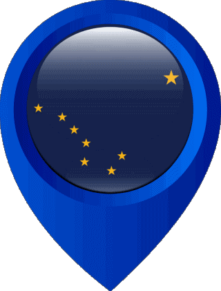 Location Pin Alaska U.S.A - States America Flags 