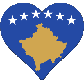 Herz Kosovo Europa Fahnen 