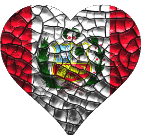 Heart Peru America Flags 