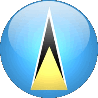 Round St. Lucia America Flags 