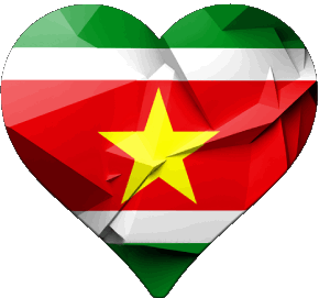 Heart Suriname America Flags 
