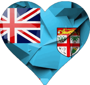 Heart Fiji Oceania Flags 