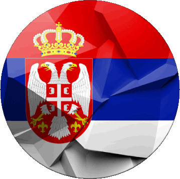 Round Serbia Europe Flags 