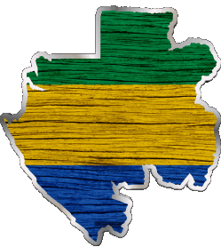 Carta Geografica Gabon Africa Bandiere 