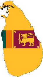 Karte Sri Lanka Asien Fahnen 