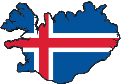 Mapa Islandia Europa Banderas 