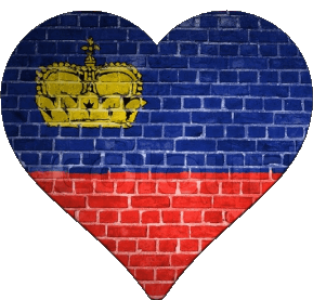 Coeur Liechtenstein Europe Drapeaux 