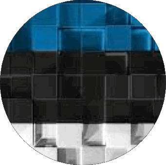 Round Estonia Europe Flags 