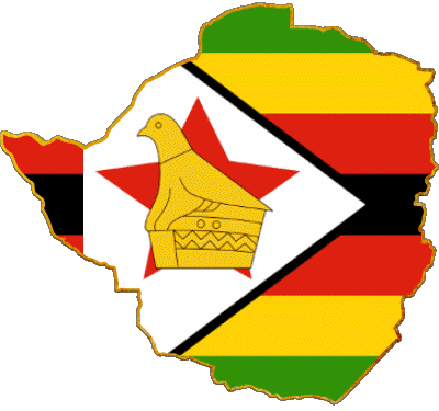 Carta Geografica Zimbabwe Africa Bandiere 