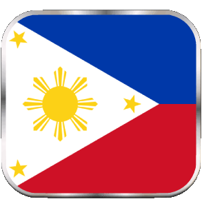 Carré Philippines Asie Drapeaux 