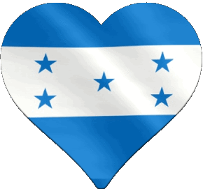 Coeur Honduras Amériques Drapeaux 