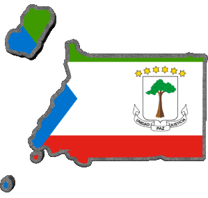 Carte Guinée Equatorial Afrique Drapeaux 