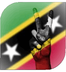 Quadrato Saint Kitts e Nevis America Bandiere 