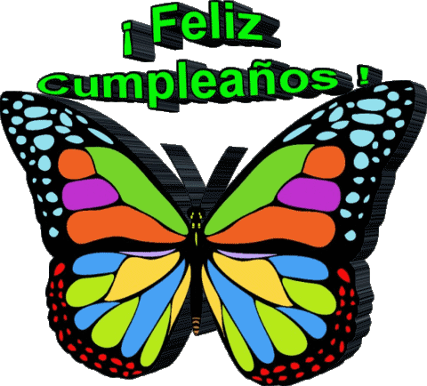 002 Fondo transparente Mariposas Feliz Cumpleaños Español Mensajes 