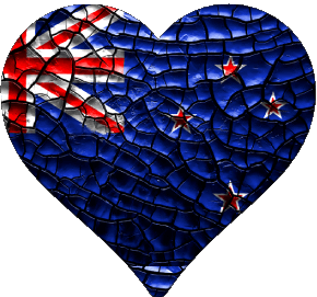 Corazón Nueva Zelanda Oceanía Banderas 