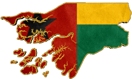 Map Guinea Bissau Africa Flags 