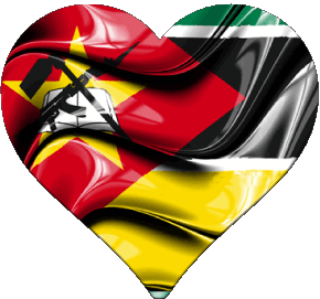 Herz Mozambique Afrika Fahnen 