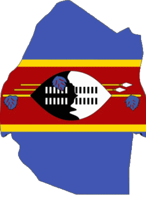 Karte Eswatini Afrika Fahnen 