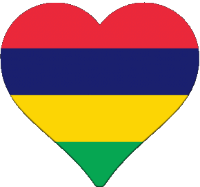 Coeur Maurice Afrique Drapeaux 