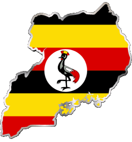 Carta Geografica Uganda Africa Bandiere 
