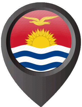 Standort-Pin Kiribati Ozeanien Fahnen 