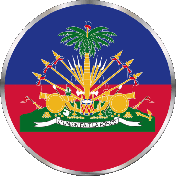 Rond Haiti America Flags 
