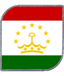 Carré Tadjikistan Asie Drapeaux 