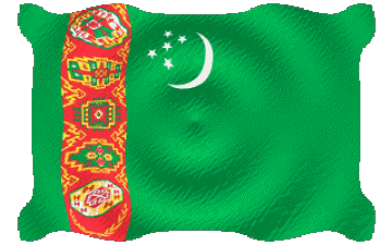 Ondulación Turkmenistán Asia Banderas 