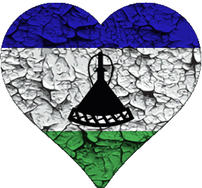 Heart Lesotho Africa Flags 