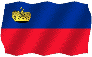 Waving Liechtenstein Europe Flags 